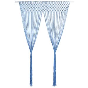 Cortina macramé 140x240 cm aLGodão azul