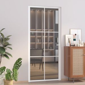 Porta de interior 93x201,5 cm vidro esg e alumínio branco weg6767