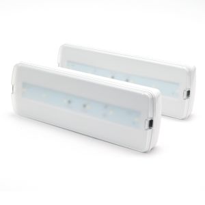 Conjunto de 2 luzes de emergência LED 3w embutidas/superfície 265lm