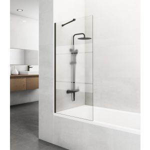 Painel fixo de banheira screen 150x85cm titânio frost + braço ajustável