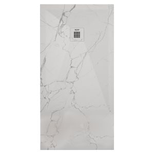 Ondee - base de duche nola 3 - cortável - 80x180 - mármore branco - batoque