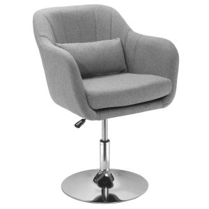 Cadeira giratória 60x60x79-91cm poliéster, espuma, metal color gris Homcom