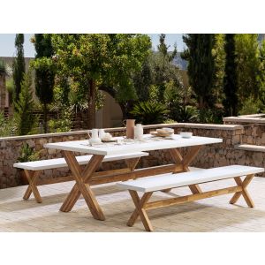Banco de jardim olbia 200 cm betão branco