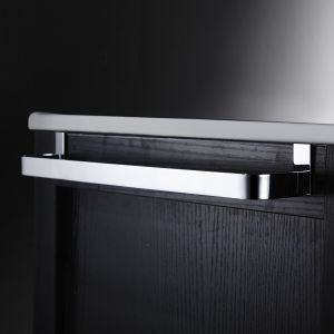 Porta-toalhas de móvel em aço inox e latão cromado