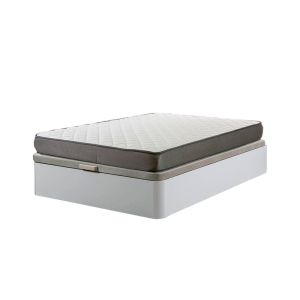Cama canapé dobrável branca 135 cm + colchão básico 18 cm