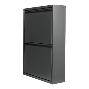 Sapateira sykkylven com 2 porta aglomerado 63 x 24 x 81cm -preto [en.casa]