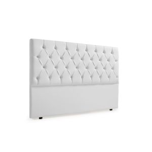 Cabeceira estofada capri pele sintética 130x120x12 cm - branco - moonia