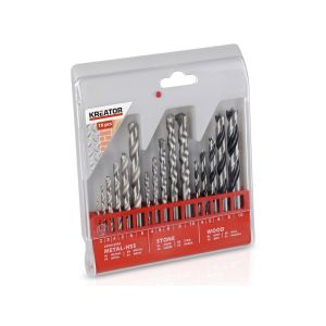 Brocas hss para metal/pedra/madeira - kreator - krt012502 - conjunto de 16