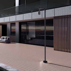 Chuveiro para piscina pool em aço inox preto fosco | poolimex