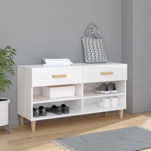 Sapateira 102x35x55 cm derivados de madeira branco brilhante ptxt2360