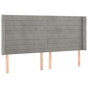 vidaXL cabecero con orejas de terciopelo gris claro 183x16x118/128 cm