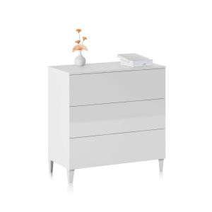 Cómoda com 3 gavetas amplas, 80 x 76 cm, plex