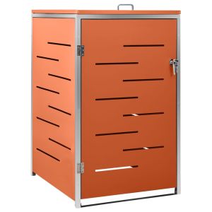 Abrigo para caixote do lixo 69x77,5x112,5 cm aço inoxidável