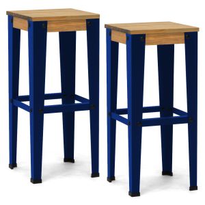 Pack2 bancos de bar lunds 32x32x75 az-ev