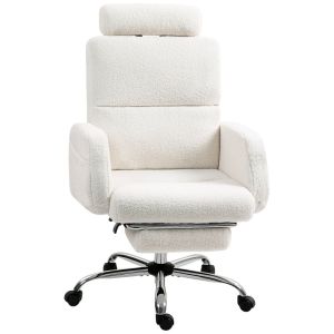 Cadeira escritório 67x74x107-115 cm poliéster color beige Homcom