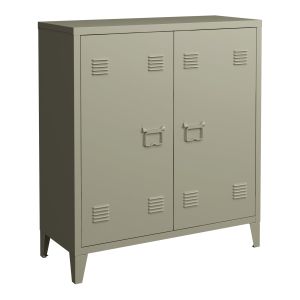 Gabinete de escritório - metálico - 2 portas - design moderno - 90 x 80 x 3