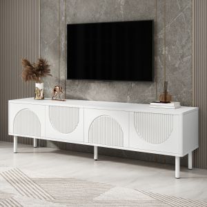 Móvel de tv branco fosco 4 compartimentos 52x180x40cm