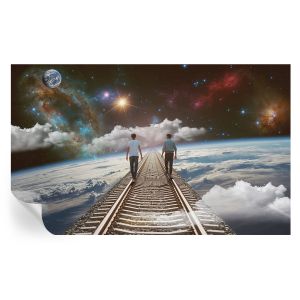 Papel de parede vinílico viagem espacial 416x254 tulup