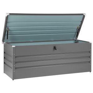 Caixa de arrumação cebrosa 165 cm 70 cm metal cinzento