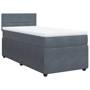 vidaXL cama box spring con colchón terciopelo gris oscuro 80x200 cm