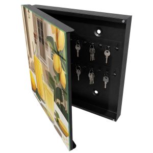 Caixa de chaves de parede decorativa 30x30x5, abertura à esquerda tulup