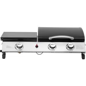 Plancha a gás com tampa "rasio" - 7,5 kw - 3 queimadores - preto
