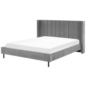 Cama veludo villette 180 x 200 cm cinzento