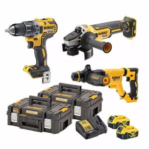 Kit de 3 ferramentas sem escova Dewalt xr 18v 5ah li-ion - dck327p2t-qw
