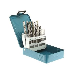 Cofrinho Makita com 18 brocas cilíndricas para madeira, aço e concreto - d-