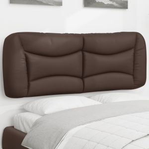 Almofadão de cabeceira 120 cm couro artificial castanho ptob6524