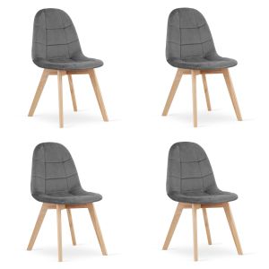 Valora cadeiras nuuc veludo cinza escuro ergonômicas x4