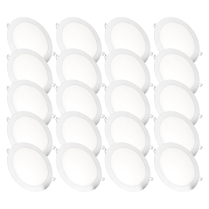 20x LED downlight 18w redondo embutido branco fosco, luz neutra 4200k