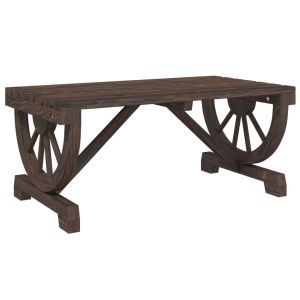 Mesa de centro de jardim vidaxl em madeira de abeto maciça 90x50x40 cm