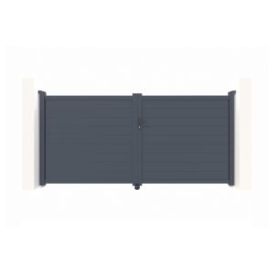 Pack portão batente eiger 3m h.160cm + portão eiger 1m h.160cm cinza