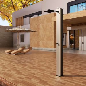 Chuveiro para piscina phoénix em aço inox moka 39l sistema antical