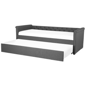 Cama gavetão tecido libourne 90 x 200 cm cinzento escuro
