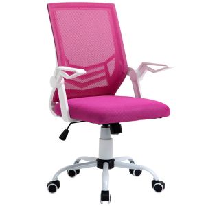 Cadeira de escritório espuma, nylon, pp, metal e malha color rosa