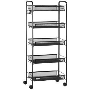 Carrinho de cozinha 45x26.5x106 cm aço Homcom, casa - cozinha