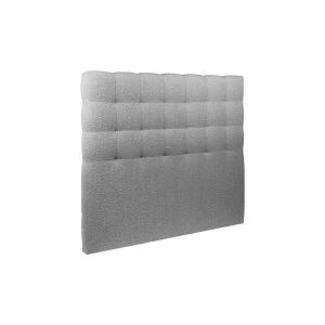 Cabeceira estofada de 140 cm - tecido bouclette cinzento - cinzento