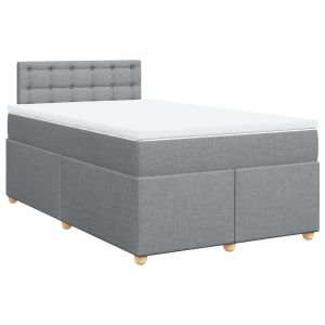 vidaXL cama box spring con colchón tela gris claro 120x200 cm