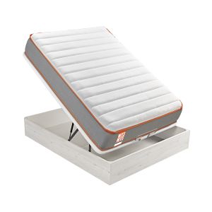 Colchão 150x190cm e sommier com arrumação wts rock glaciar 26cm montagem