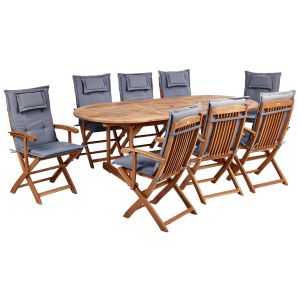 Conjunto de refeição madeira de acácia castanho maui ii