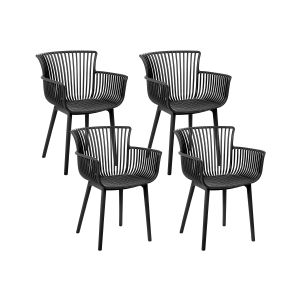 Conjunto de 4 cadeiras de jardim pesaro preto