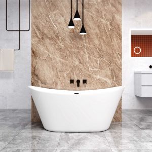 Banheiras de ilha acrílico com ralo-1500x720x650mm-estilo oval-branca