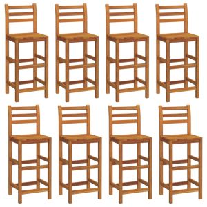 vidaXL taburetes de barra de cocina 8 unidades madera maciza acacia