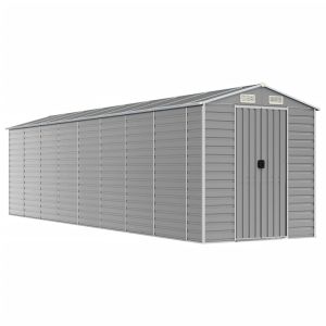 Abrigo de jardim 191x725x198 cm aço galvanizado cinzento-claro