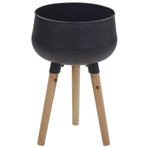 Vaso alto para plantas agros 30 cm metal preto