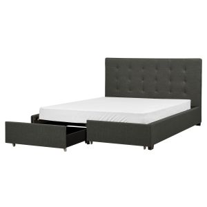 Cama de casal tecido cinzento la rochelle