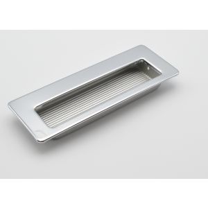 Puxador retangular para móveis zamac 115x42 mm cromado e prata