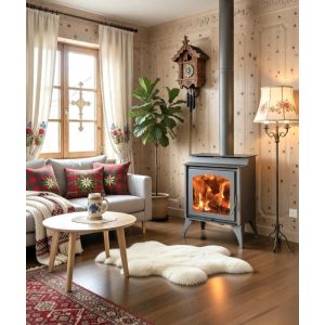 Fogão a lenha robusto Dakota 11 kW / Alta eficiência 85% / Tripla combustão